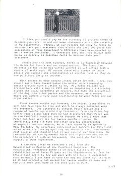 Press release on timeline, communications and actions concerning Peter Filgate and Sheba