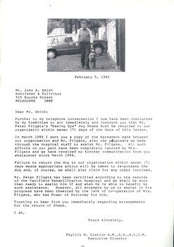 Press release on timeline, communications and actions concerning Peter Filgate and Sheba