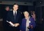Jeff Kennett and Dame Elisabeth Murdoch hold their awards