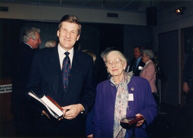 Jeff Kennett and Dame Elisabeth Murdoch hold their awards