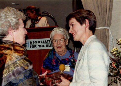 Muriel Rutledge, Marge Morgan and Elizabeth Proust in conversation