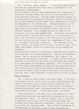 Reproduction of 'Life in the Dark' article about Tilly Aston
