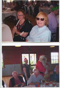 Various people enjoying a Christmas party