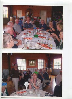 Various people enjoying a Christmas party