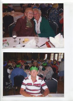 Various people enjoying a Christmas party