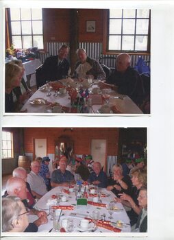 Various people enjoying a Christmas party
