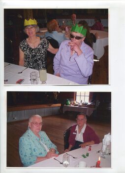 Various people enjoying a Christmas party