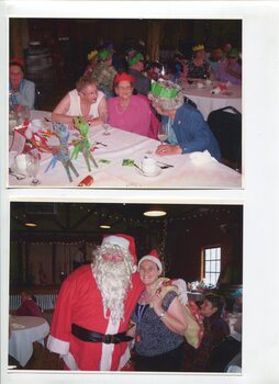 Various people enjoying a Christmas party