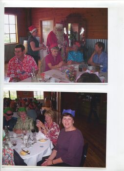 Various people enjoying a Christmas party