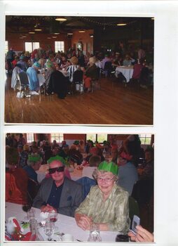 Various people enjoying a Christmas party