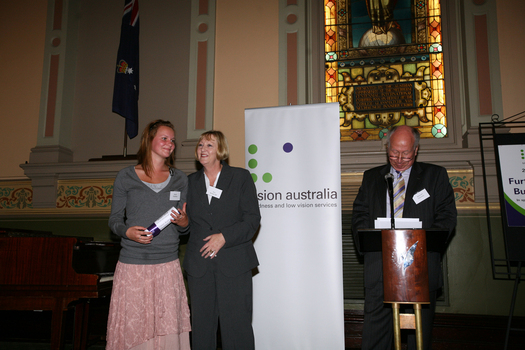 Sarah Sheehan with Ann Barker MP and Malcolm Daubney