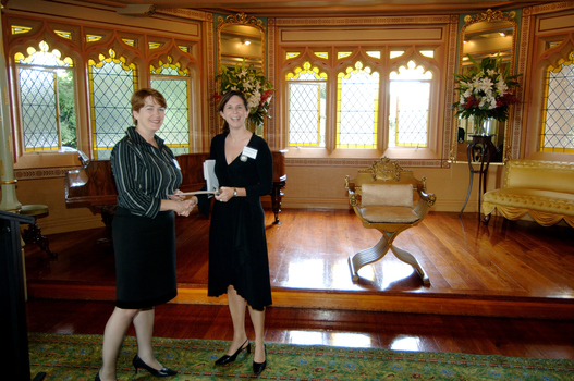Trish Egan and Vanessa Spark in Ballroom at Govt House