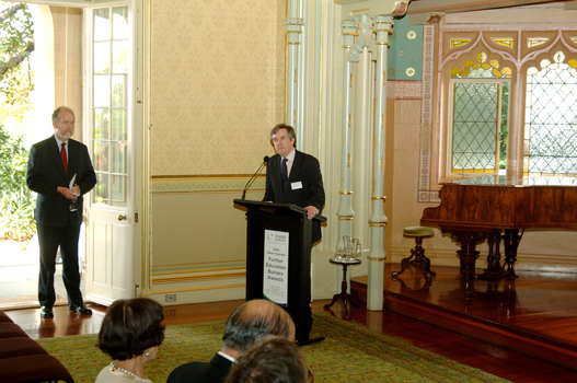 Gerard Menses at the podium in the Ballroom