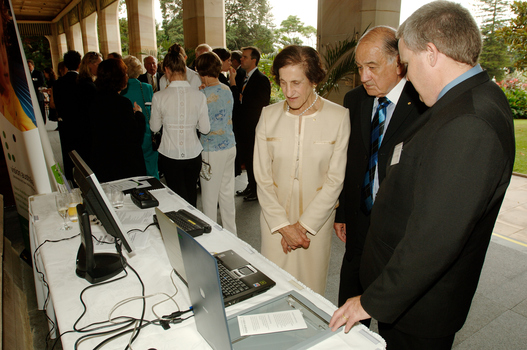 GG Dame Marie Bashir and Sir Nicholas Shehadie speak with David Woodbridge