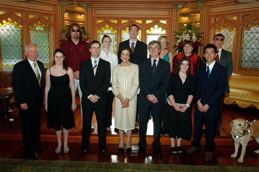 Further Education Bursary award winners, Dame Marie Bashir and official guests