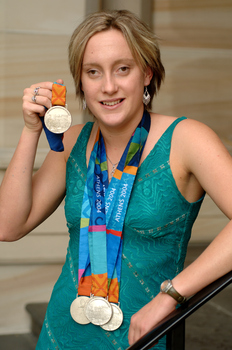 Prue Watt with her Paralympic medals