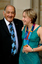 Sir Nicholas Shehadie and Prue Watt with her Paralympic medals