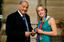 Sir Nicholas Shehadie and Prue Watt with her Paralympic medals
