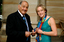 Sir Nicholas Shehadie and Prue Watt with her Paralympic medals