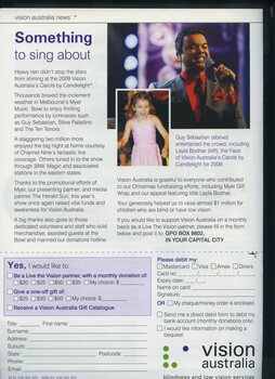 Article on Carols by Candlelight and donation form