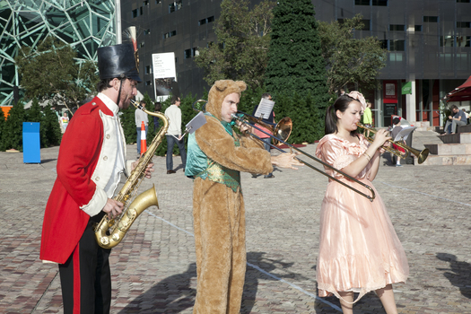 Performers at Carols by Candlelight event in Federation Square