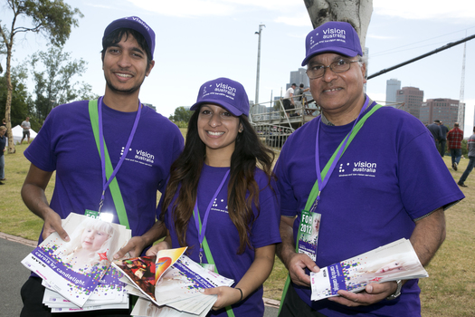 Volunteers at Carols by Candlelight event in Federation Square
