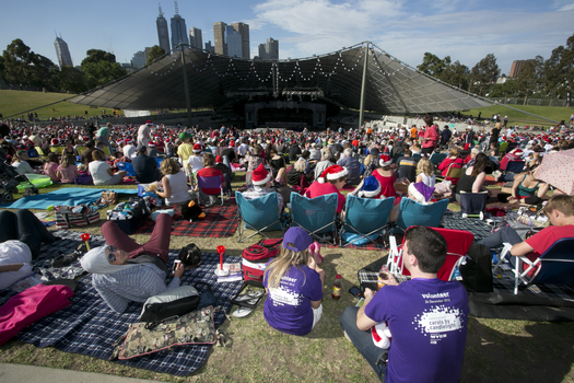 Crowds at Carols by Candlelight event in Federation Square