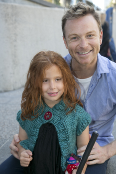 Happy girl with Tim Campbell