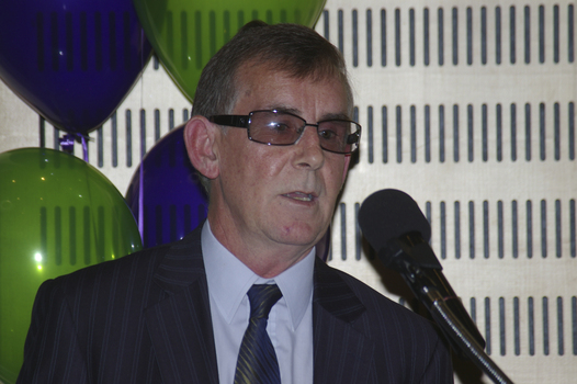 Kevin Murfitt at the microphone