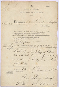 Deposition, 30 November 1854
