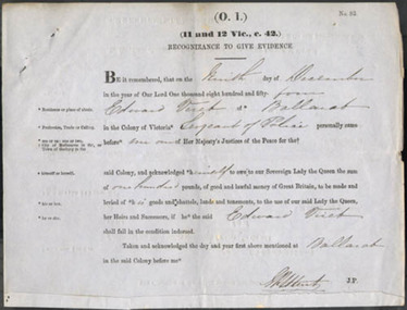 Deposition, 9 December 1854
