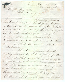 Letter,Police Report, 16 October 1854