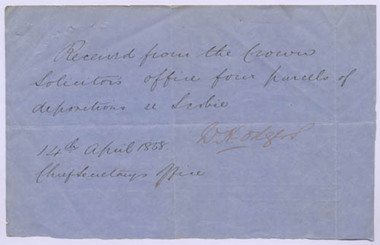 Deposition, 1854,14 April 1858