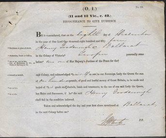 Deposition, 8 December 1854