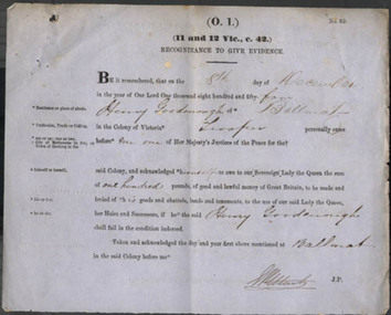 Deposition, 8 December 1854