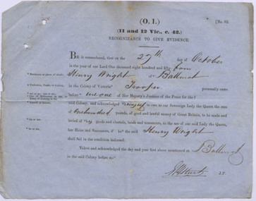 Deposition, 27 October 1854