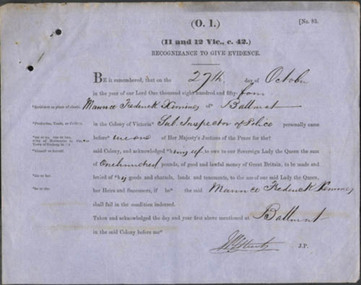 Deposition, 27 October 1854