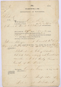 Deposition, 30 November 1854