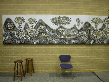 Painting - Oil on Canvas, Johnson, George, 'Symbols of Life' by George Johnson, 1965