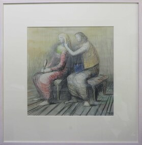 Work on paper - Printmaking - Lithograph (Repro), Moore, Henry*, 'Seated Figures' by Henry Moore, 1962