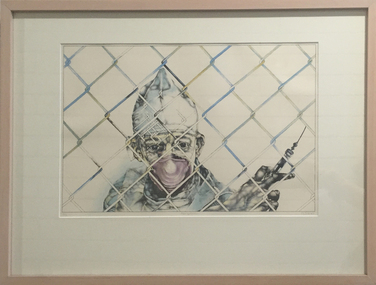 Printmaking - Coloured etching, 'Die Tujektion' by Reiner Schwartz, 1972