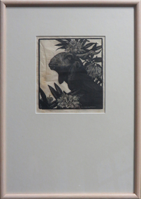 Work on paper - Printmaking - Woodblock, 'Goat and Rhododendron' by Lionel Lindsay, 1932