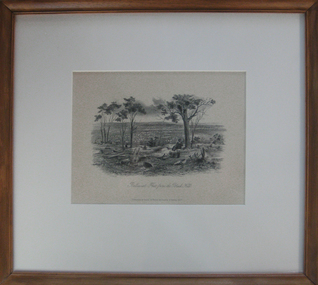 Work on paper - Printmaking - Lithograph, 'Ballarat Flat from Black Hill' by S.T. Gill, 1857