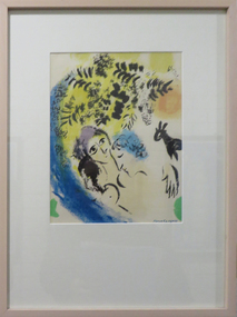 Work on paper - Printmaking - Lithograph, 'Les Amoreaux au Soleil Rouge' by Marc Chagall, 1962
