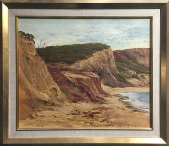 Painting - Oil on canvas board, 'Cliff Face' by R. Clayton Skate