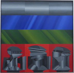Oil & acrylic on canvas, 'The Humanoids' by Ian Chandler, 1968