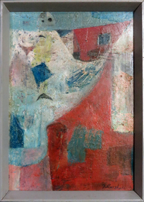Painting - Oil on board, Felicity Marshall, 'Fishing Village' by Felicity Marshall, c1961