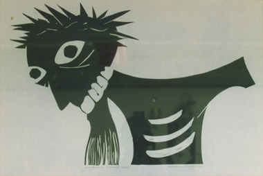 Work on paper - Printmaking - Linocut, 'Laughing Christ', 1970 by Noel Counihan, 1970