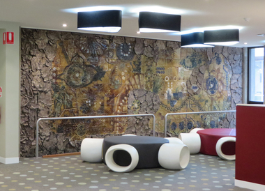 Artwork, other - Ceramic mural, John Gilbert, 'Enigmatic Land' by John Gilbert, 1973, 1973