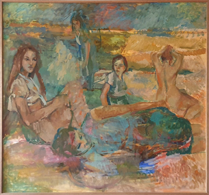 Five resting bathers